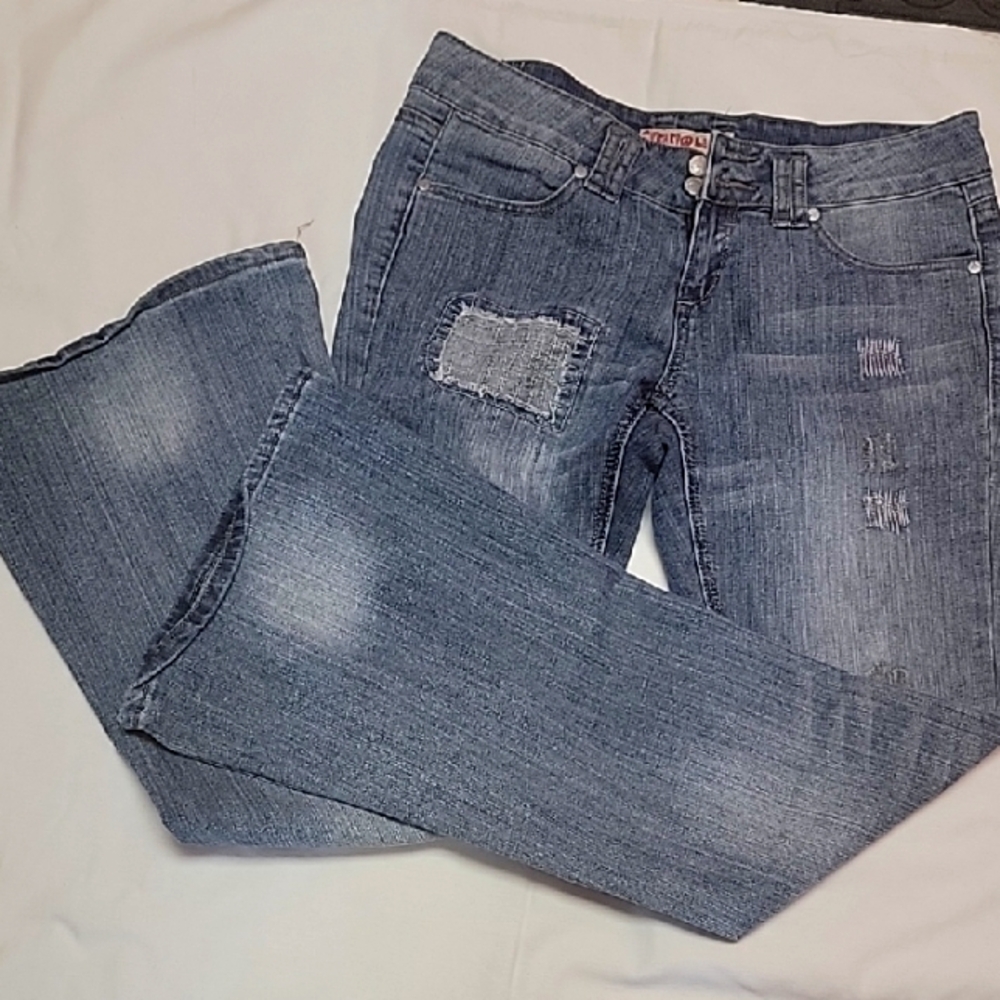 Women's Blue Distressed Jeans